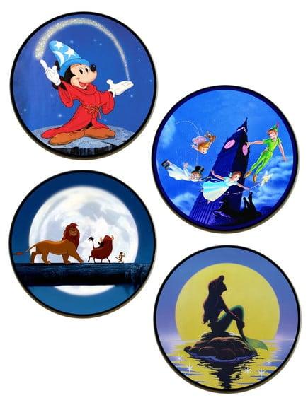 Kit com quatro quadros redondos disney