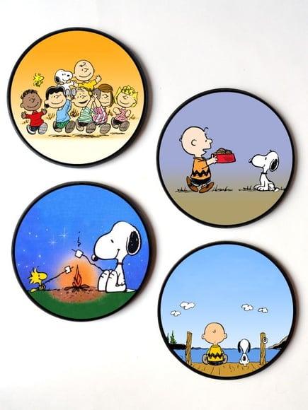 Kit com 4 Placas Redondas Peanuts 01