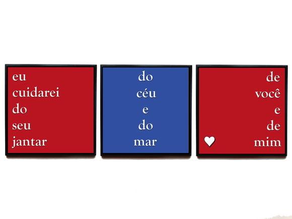 Kit de quadros Cuidarei do seu jantar do céu e do mar