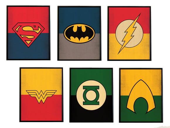 Kit de Quadros Liga da Justiça (símbolos)