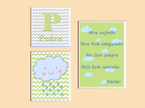 Kit de Quadros Nuvem Meu Anjinho