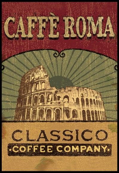 Placa Decorativa Café Roma