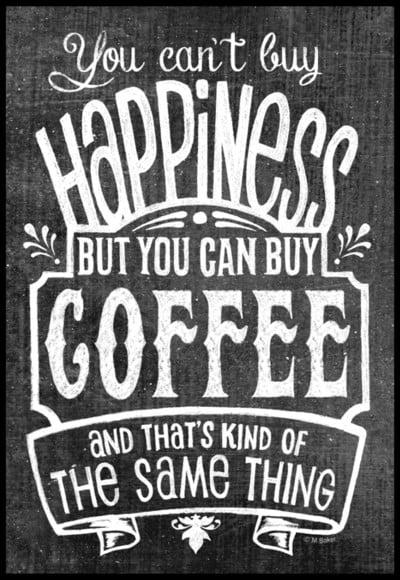 Placa Decorativa Coffee Happiness