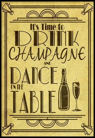 Placa Decorativa Drink Champagne