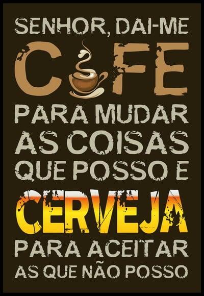 Placa Decorativa Frases Café e Cerveja