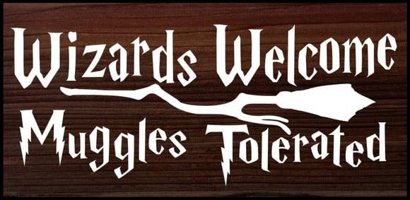 Placa Decorativa Harry Potter Wizards Welcome