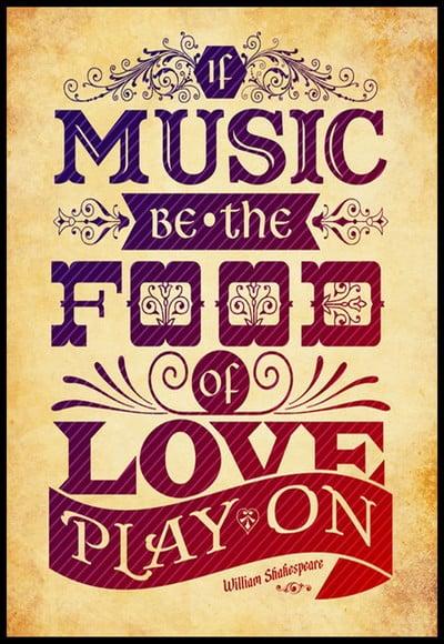 Placa Decorativa If Music Be The Food