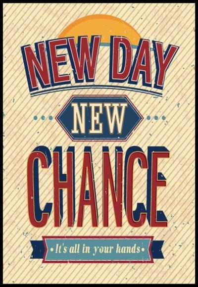 Placa Decorativa New Day New Chance