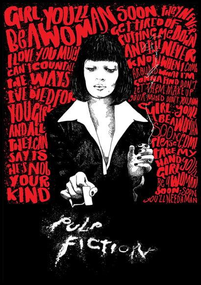 Placa Decorativa Pulp Fiction Desenho