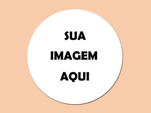 Placa Decorativa Redonda Branca Personalizada Diâm. 20 cm