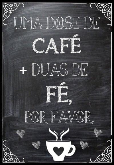 Placa Decorativa Uma Dose de Café