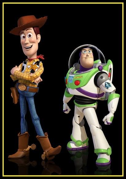 Placa Decorativa Toy Story Woody e Buzz