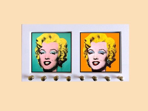 Porta Colar Marilyn Monroe Pop Art (Branco)