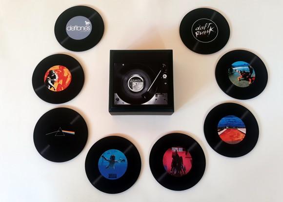 Porta Copos Vinil Single Capas Rock