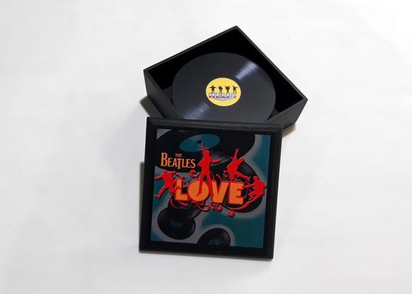 Porta Copos Vinil Beatle s Love