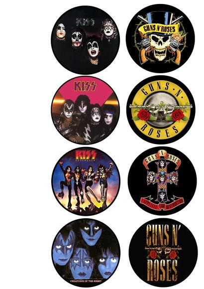 Porta Copos Vinil Single Kiss e Guns