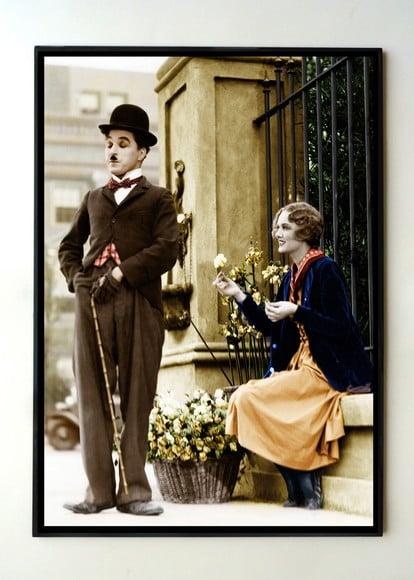 Quadro Charles Chaplin Luzes da Cidade (colorido)