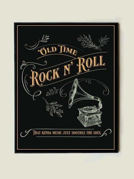 Quadro de Frase Old Time Rock And Roll