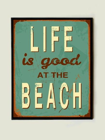 Quadro frase Life is good (verde)