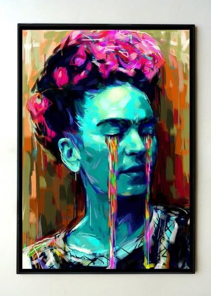 Quadro Frida Kahlo chorando