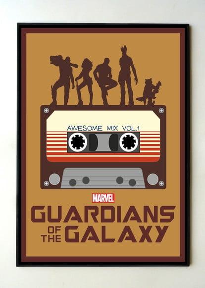 Quadro Guardiões da Galaxia Minimalista 03