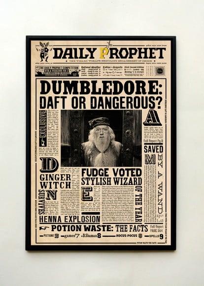 Quadro Harry Potter Profeta Diário (Dumbledore)