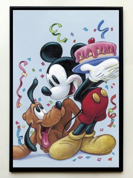 Quadro Mickey e Pluto Aniversário