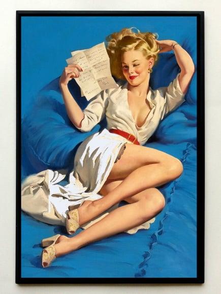 Quadro Pinup -cama