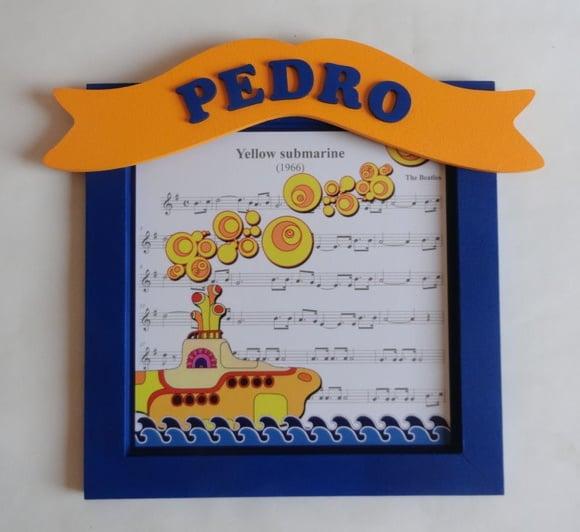 Quadro Porta de Maternidade Y Submarine Partitura