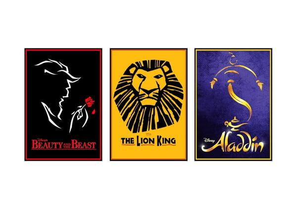 Trio de Placas Decorativas Broadway Disney