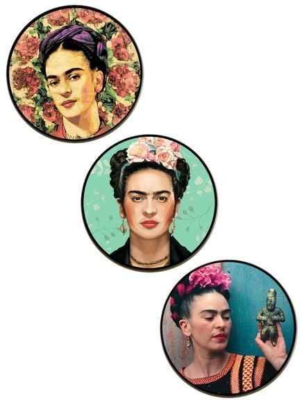 Trio de Placas Redondas 20cm Frida 02