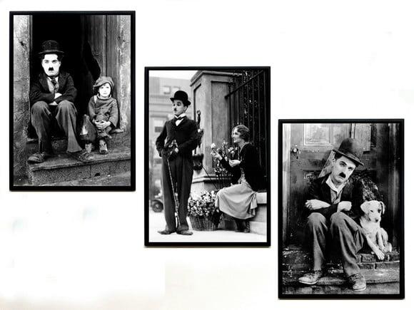 Trio de Quadros Chaplin
