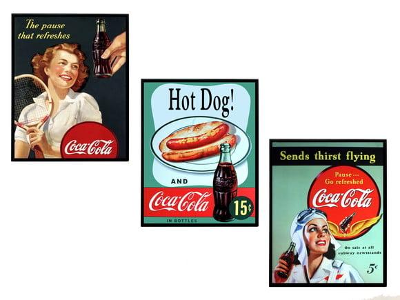 Trio de Quadros Coca Cola Vintage 02