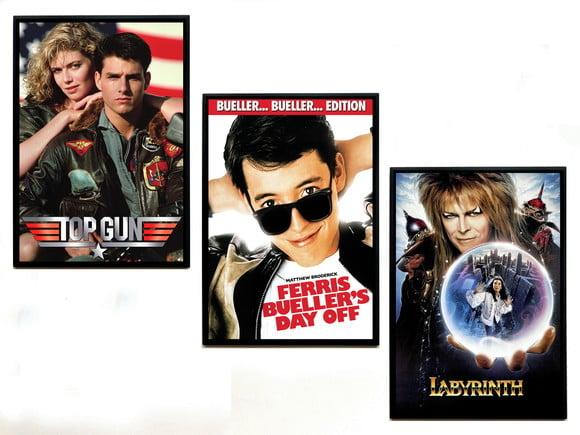 Trio de Quadros Cinema Diversos Anos 80