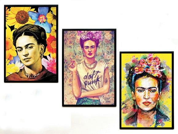 Trio de Quadros Frida Kahlo