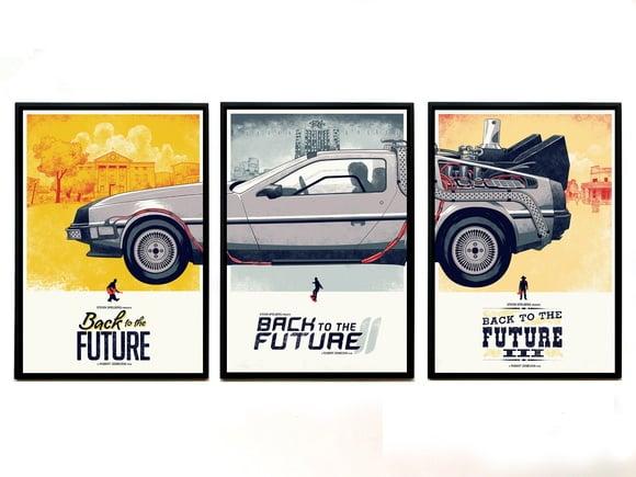 Trio de quadros De Volta para o Futuro (De Lorean)
