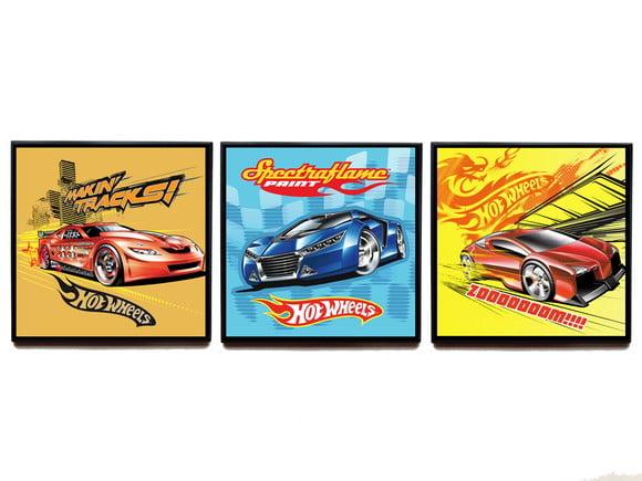 Trio de Quadros Hot Wheels