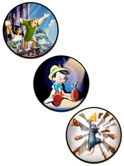 Trio de quadros redondos disney