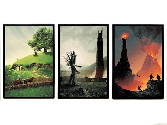Trio de Quadros Senhor dos Anéis