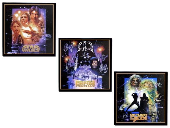 Trio de Quadros Star Wars Trilogia Clássica