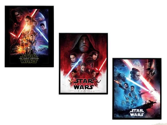 Trio de Quadros Star Wars Trilogia Nova