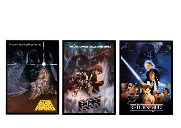 Trio De Quadros Star Wars Trilogia Clássica