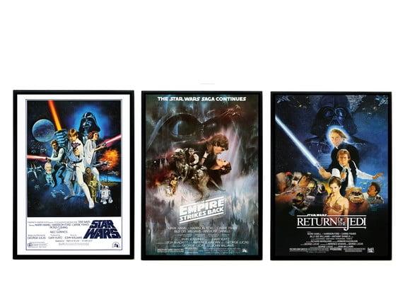 Trio De Quadros Star Wars Trilogia Clássica