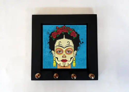 Porta Chaves Frida Caveira Azul