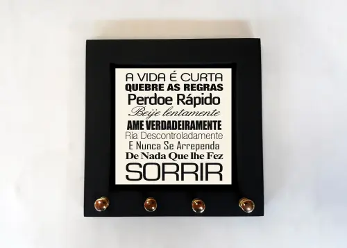 Porta Chaves Frase Sorrir