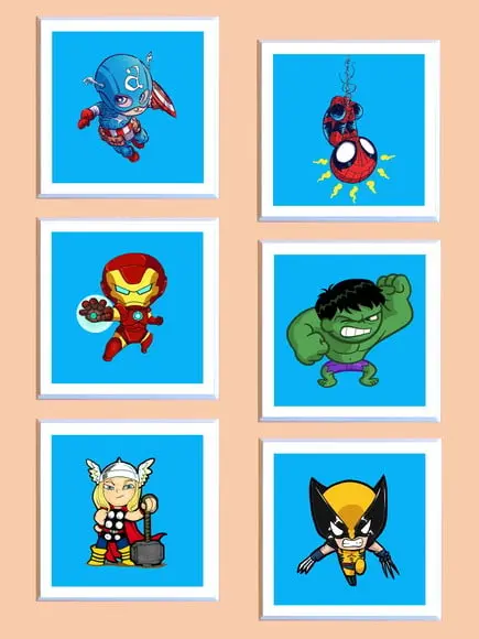 Conjunto de Quadros Herois Babies