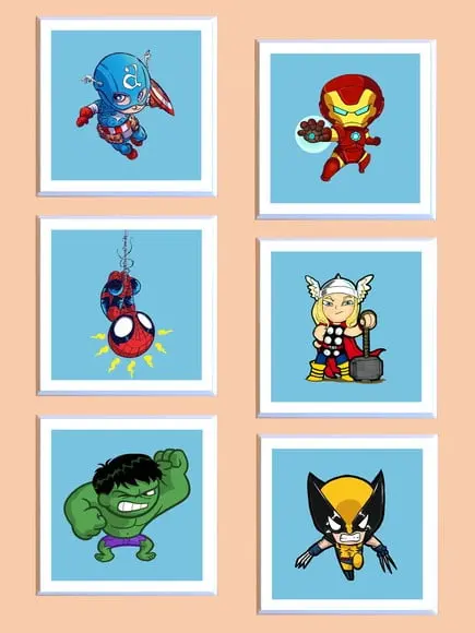Conjunto de quadros Heróis Babies