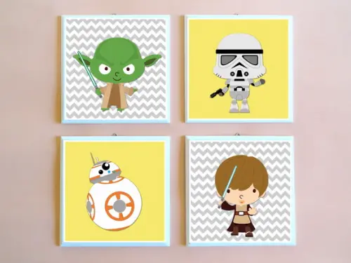 Conjunto de quadros Star Wars Babies
