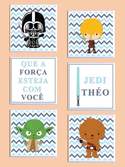 Conjunto de Quadros Star Wars Babies (força)