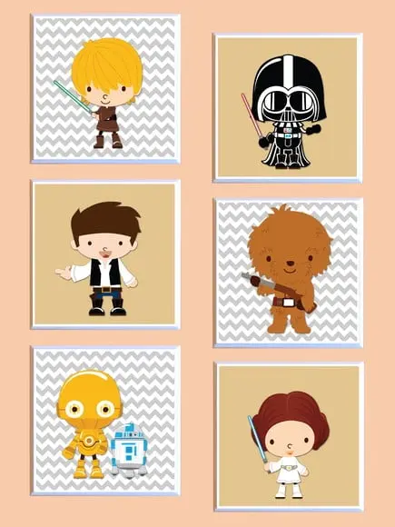 Conjunto de quadros Star Wars Babies